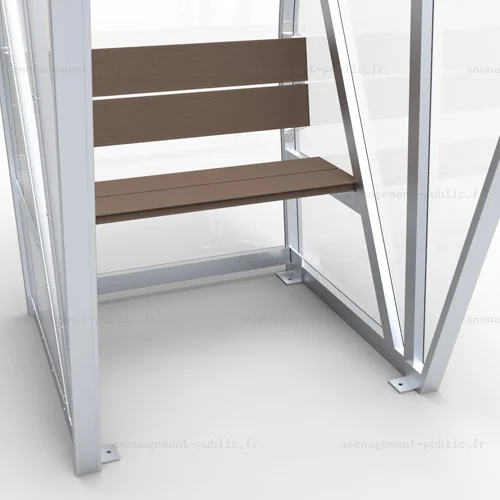 Banc de touche couvert 2 places pour aménagements sportifs extérieurs